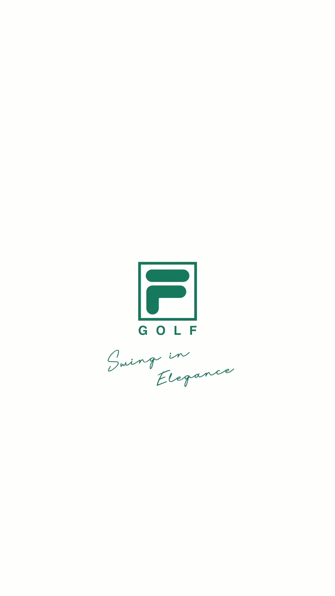Vertical FILA Golf campaign frame with on-screen Chinese titling.