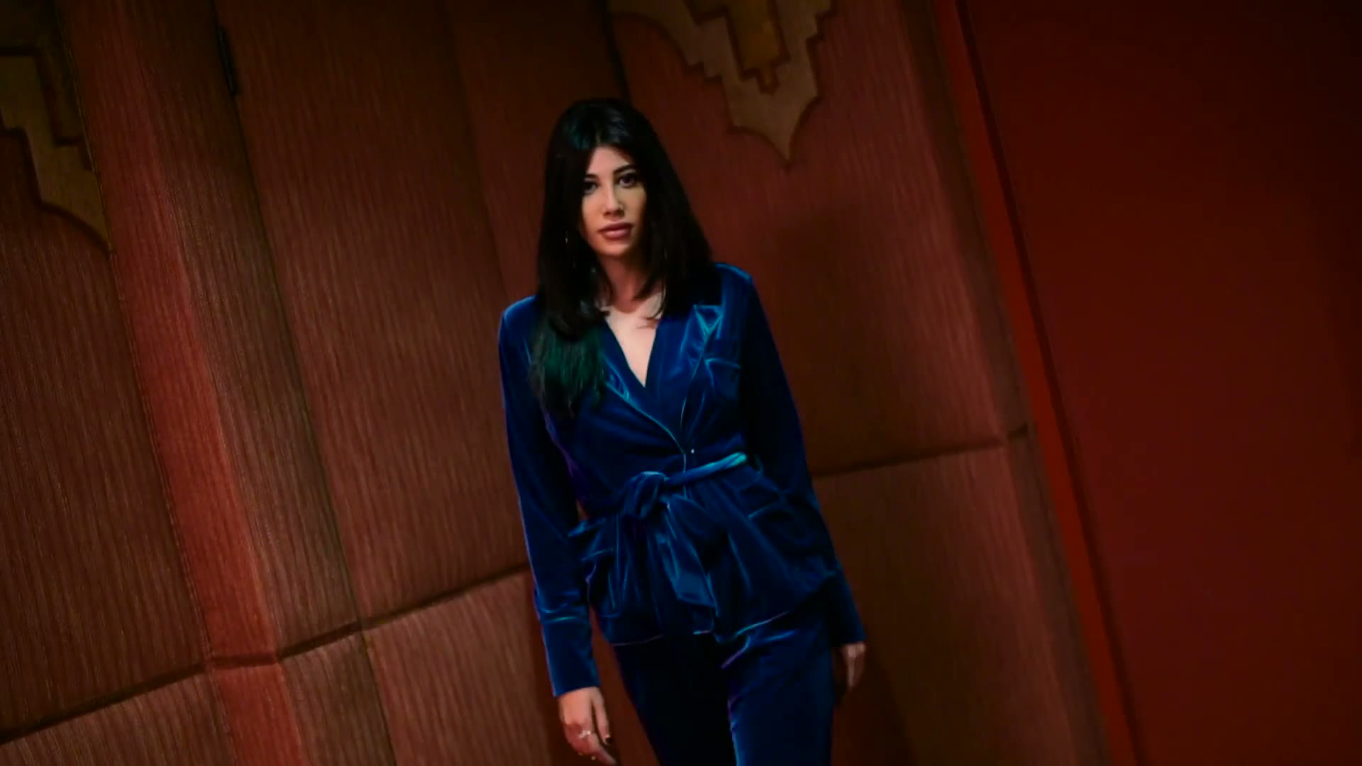 Interior fashion frame from the BEBE commercial.